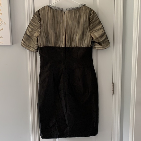 SHANI Satin mesh cocktail dress‎ color block two tones size 10 silk 100% - Picture 7 of 15